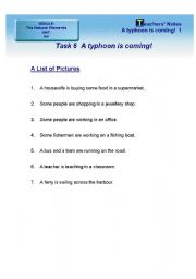 English worksheet: a typhoon is coming 1