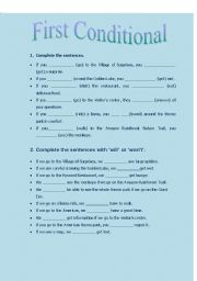 English Worksheet: first conditional. imperatives