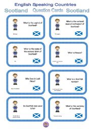 English Worksheet: English Speaking Countries - Question cards 6 - Scotland