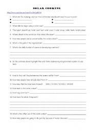 English Worksheet: Solar cooking