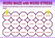 WORD STRESS word maze - stress on second syllable