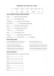 English Worksheet: past simple