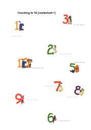 English Worksheet: Counting to 10 worksheets