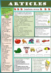 English Worksheet: Articles