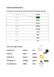 English worksheet: Colors worksheets