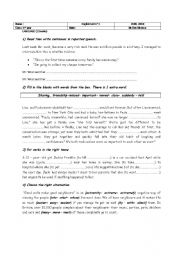 English Worksheet: first year secondary pupils test
