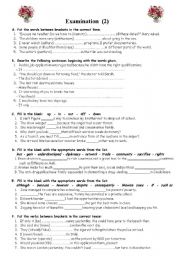 English Worksheet: EXAMINATION (2)