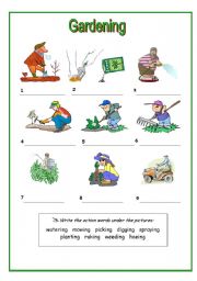 English Worksheet: Gardening