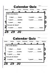 Calendar Quiz