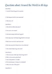 English Worksheet: Around the world in 80 days questions
