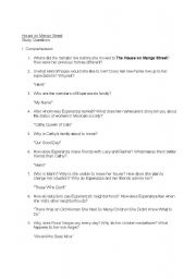 English worksheet: House on Mango Street - Study Questions