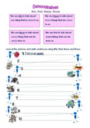 English Worksheet: This, that, these and those