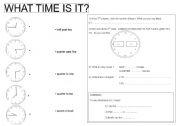 English worksheet: time lesson1