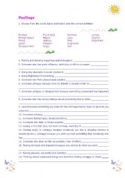 English Worksheet: adjectives: Feelings!