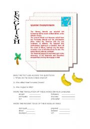 English Worksheet: READING: CANARY ISLANDS