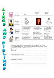 English worksheet: LIKES AND DISLIKES