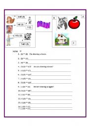 English worksheet: PRESENT CONTINUOUS PRACTICE