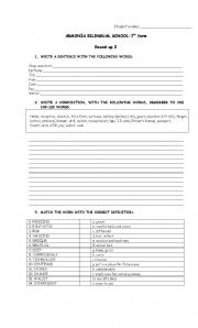 English worksheet: vocabulary