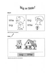 English worksheet: Big or little?