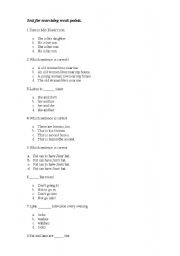 English Worksheet: Test for defining weak points in English