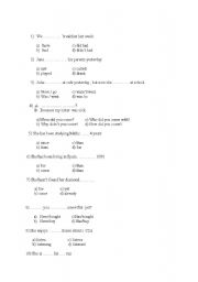 English worksheet: test on grammar and vocabulary