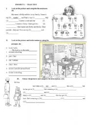 English Worksheet: Project 1 - year test part3