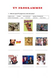 English worksheet: TV programmes