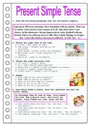 English Worksheet: PRESENT SIMPLE TENSE