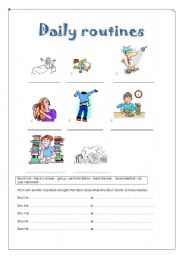 English worksheet: Daily routines