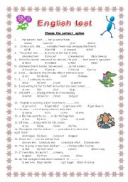 English Worksheet: ENGLISH TEST