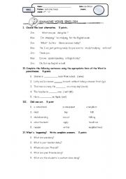 English Worksheet: present simple and present progressive