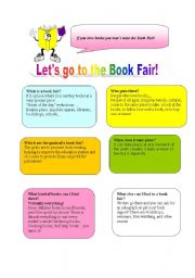 English Worksheet: Lets go to the book fair!