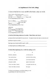 English Worksheet: An Englishman in New York-Listening Comp.Activities