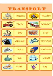 English Worksheet: Transport domino