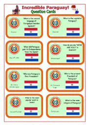 English Worksheet: Paraguay Speaking Cards