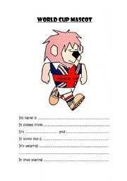 English worksheet: World cup mascot 