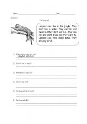 English Worksheet: The Leopard