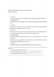 English worksheet: compliments