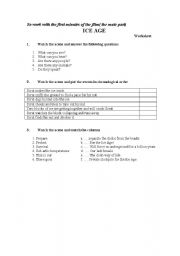 English Worksheet: ICE AGE  1