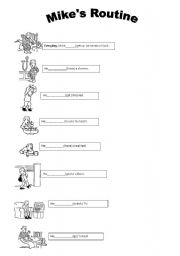 English Worksheet: Routines