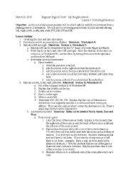 English Worksheet: Following Directions Lesson Plan