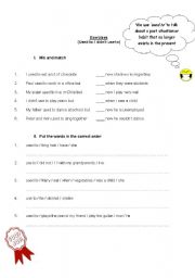 English worksheet: Exercises (Used to / didnt use to)