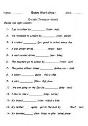 English Worksheet: transportation 