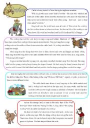 English Worksheet: Cowboys - reading