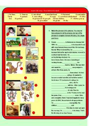 English Worksheet: A monkeys life story