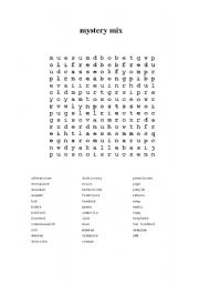 English Worksheet: Mystery Mix find-a-word