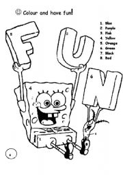 English Worksheet: Bob sponge colouring page