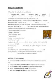 English Worksheet: english homework
