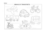 English Worksheet: Means of transport