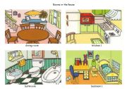 English Worksheet: Rooms in the house